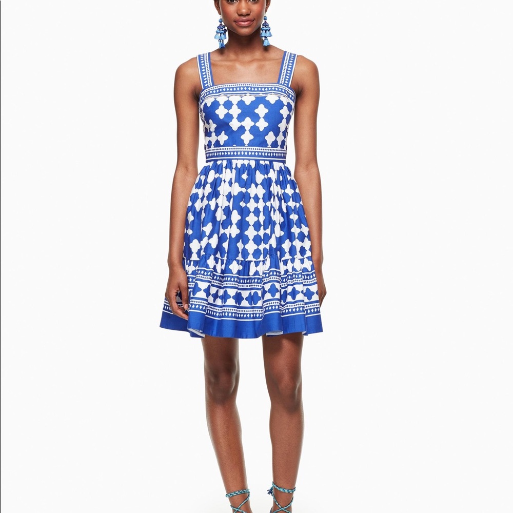 Kate Spade Lantern Poplin Flounce Dress